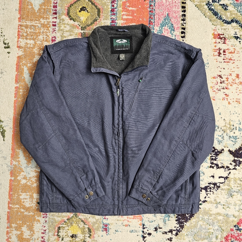 Arborwear Bodack Canvas Jacket Men's 3XL Coat Blue Full Zip Arborist Outdoor